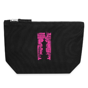 Chess King scratch pink - Chess Players Club - Canvas Zip Pouch 18 x 19 cm - black - Front