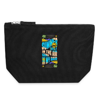 Summer flair in the air - Canvas Zip Pouch 18 x 19 cm - black - Front
