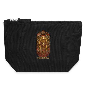 Poludnica Slavic Sun Maiden - Canvas Zip Pouch 18 x 19 cm - black - Front