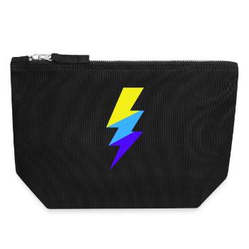 TriColor Neon-Strahl - Canvas Reißverschluss-Täschchen (18 x 19 cm) - Schwarz - Vorne