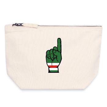 Chechnya: Flag number 1 - Canvas Zip Pouch 18 x 19 cm - nature - Front