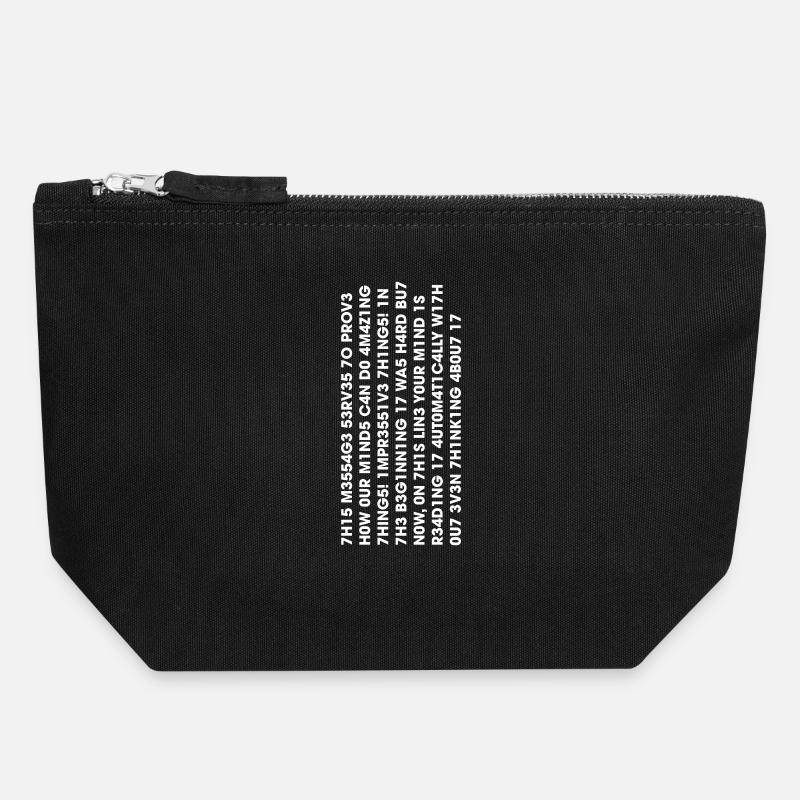 Leetspeak – 1337 Nerd & Geek Chat Meme Design - Pochette zippée en toile 18 x 19 cm - noir