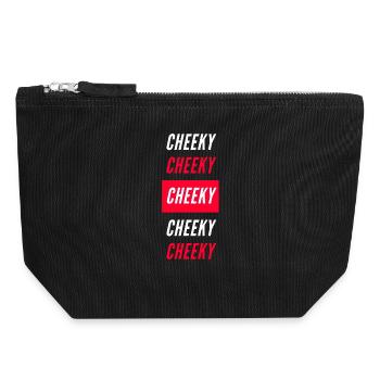Cheeky Block-Typografie - Canvas Reißverschluss-Täschchen (18 x 19 cm) - Schwarz - Vorne