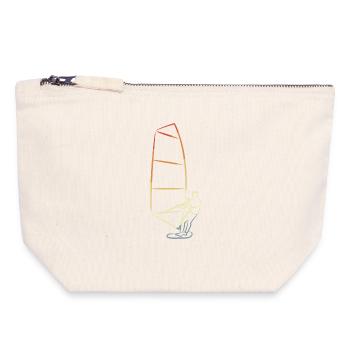 Vintage Windsurfers - Canvas Zip Pouch 18 x 19 cm - nature - Front