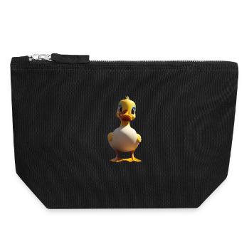 Personnage de canard de dessin animé excentrique - Pochette zippée en toile 18 x 19 cm - noir - Devant