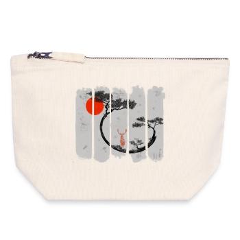 Shika - Pochette zippée en toile 18 x 19 cm - blanc naturel - Devant