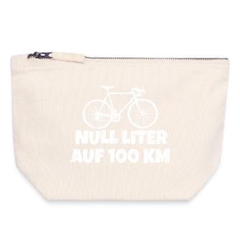 Null Liter auf 100 KM mit Rennrad (Vintage Weiß) - Canvas Reißverschluss-Täschchen (18 x 19 cm) - Naturweiß - Vorne
