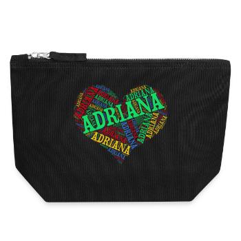 t shirt Adriana t-shirt word cloud heart - Canvas Zip Pouch 18 x 19 cm - black - Front
