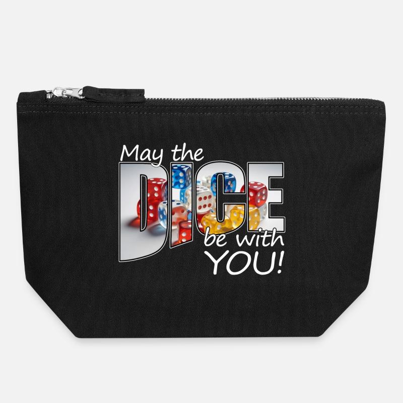 Boardgamer - Que les dés soient avec vous ! - Pochette zippée en toile 18 x 19 cm - noir