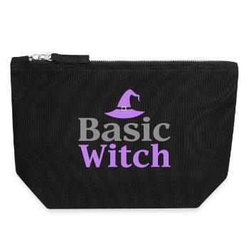Basic Witch Halloween Saying Quote - Canvas Zip Pouch 18 x 19 cm - black - Front