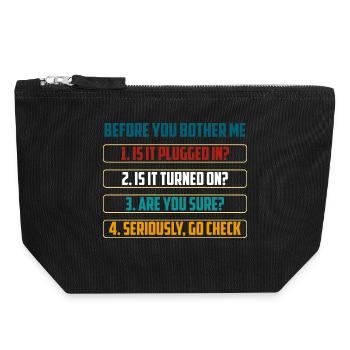 Before You Bother Me Tech Checks - Canvas Zip Pouch 18 x 19 cm - black - Front