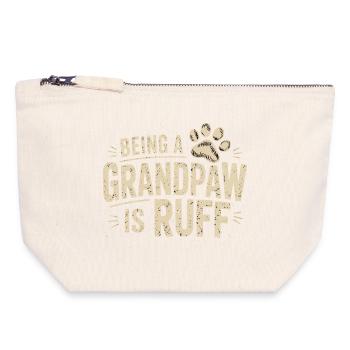 Being a Grandpaw is Ruff - Canvas Reißverschluss-Täschchen (18 x 19 cm) - Naturweiß - Vorne