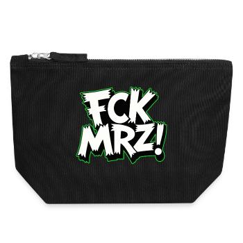 FCK MRZ Politischer Protest Slogan - Canvas Reißverschluss-Täschchen (18 x 19 cm) - Schwarz - Vorne