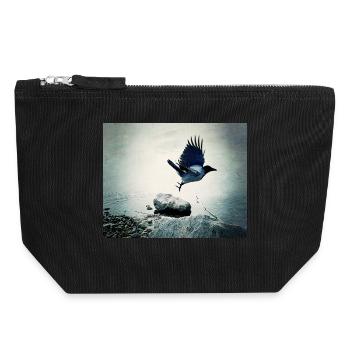 Le Vol du Corbeau - Pochette zippée en toile 18 x 19 cm - noir - Devant
