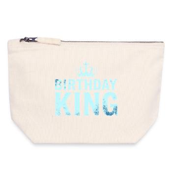 Birthday King Krone Herren Geburtstag Outfit - Canvas Reißverschluss-Täschchen (18 x 19 cm) - Naturweiß - Vorne