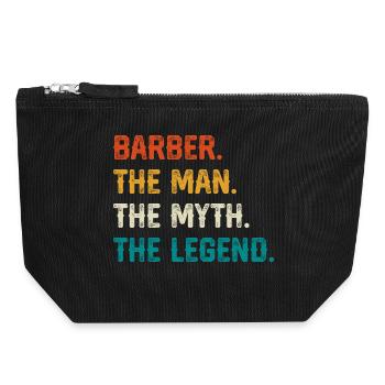 Barber Myth Legend Shirt - Canvas Reißverschluss-Täschchen (18 x 19 cm) - Schwarz - Vorne