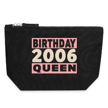 birthday queen 20 ans 2006 Anniversaire - Pochette zippée en toile 18 x 19 cm - noir - Devant