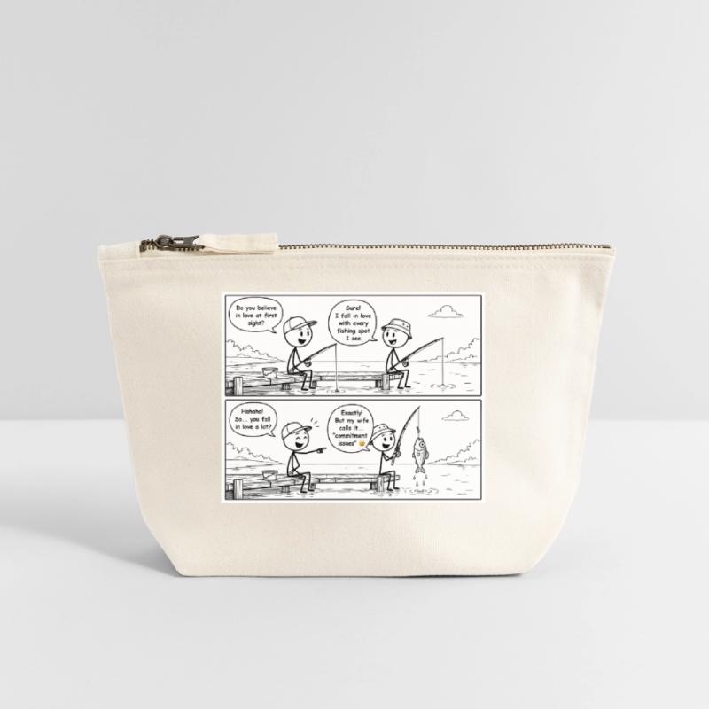 Hooked on Commitment Canvas Zip Pouch 18 x 19 cm