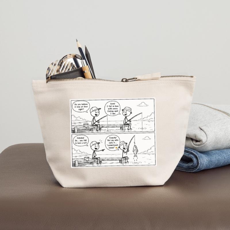 Hooked on Commitment Canvas Zip Pouch 18 x 19 cm