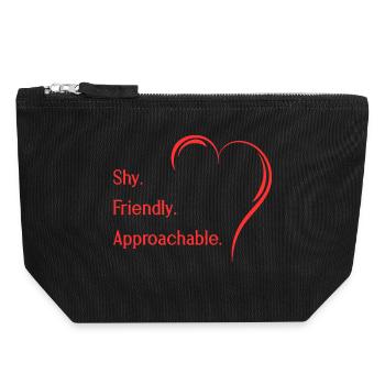 Flirting Introverts Shy Friendly Approachable - Canvas Zip Pouch 18 x 19 cm - black - Front