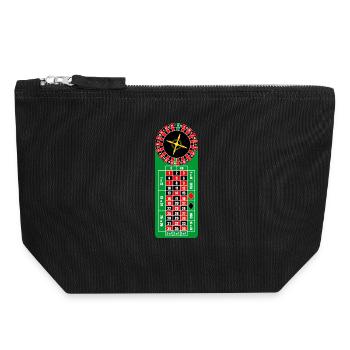 Roulette Casino Logo - Canvas Reißverschluss-Täschchen (18 x 19 cm) - Schwarz - Vorne