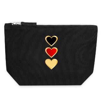 Allemagne - Équipe Heart - Pochette zippée en toile 18 x 19 cm - noir - Devant
