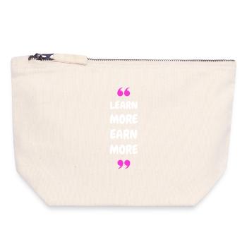 En savoir plus Gagnez plus - Pochette zippée en toile 18 x 19 cm - blanc naturel - Devant