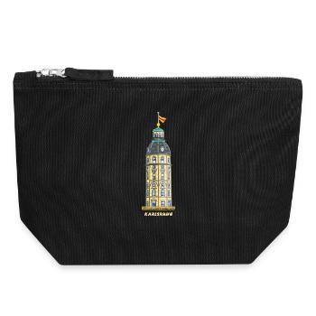 Karlsruhe, historic castle tower - Canvas Zip Pouch 18 x 19 cm - black - Front