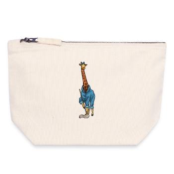 Giraffe Reinigungskraft Wischmop - Canvas Reißverschluss-Täschchen (18 x 19 cm) - Naturweiß - Vorne