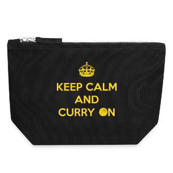 Ruhe bewahren und Curry anziehen - Canvas Reißverschluss-Täschchen (18 x 19 cm) - Schwarz - Vorne