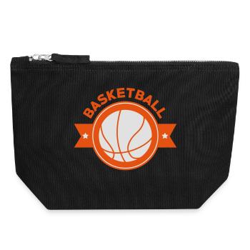 Basketball - Basket Ball - Game - Sport - Player - Canvas Zip Pouch 18 x 19 cm - black - Front