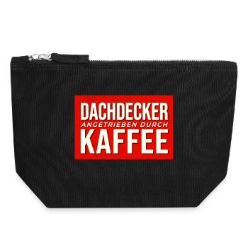 Dachdecker Kaffee Antrieb - Canvas Reißverschluss-Täschchen (18 x 19 cm) - Schwarz - Vorne