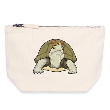 Couronne de Tortue - Pochette zippée en toile 18 x 19 cm - blanc naturel - Devant