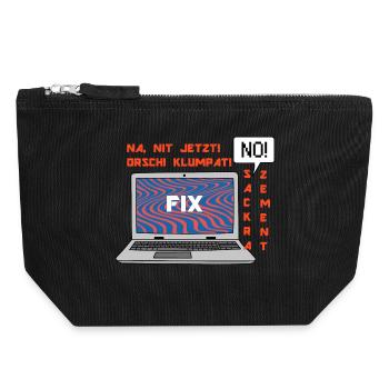 Kein Bild 🤬 Klumpat! Retro Computer Humor Design - Canvas Reißverschluss-Täschchen (18 x 19 cm) - Schwarz - Vorne