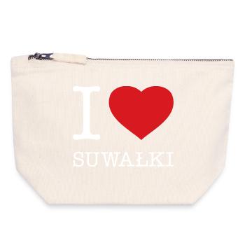 I LOVE SUWALKI Polska Poland - Canvas Zip Pouch 18 x 19 cm - nature - Front