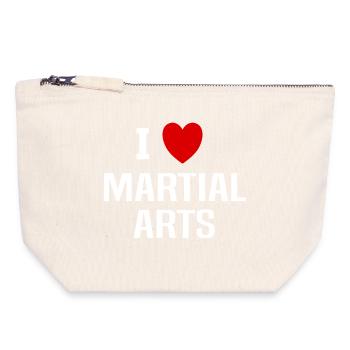 I love martial arts - Canvas Zip Pouch 18 x 19 cm - nature - Front