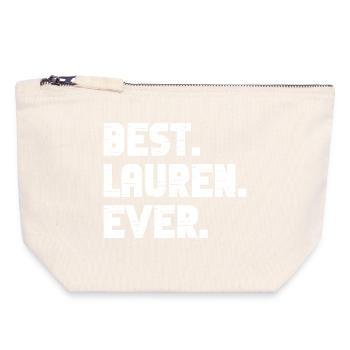 Best Lauren Ever Geschenk Spruch - Canvas Reißverschluss-Täschchen (18 x 19 cm) - Naturweiß - Vorne