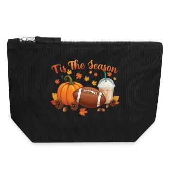 Tis The Season Fall Holiday Autumn Cheer - Canvas Zip Pouch 18 x 19 cm - black - Front