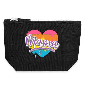 Mama - Canvas Reißverschluss-Täschchen (18 x 19 cm) - Schwarz - Vorne