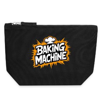 Baking Machine Fun - Canvas Reißverschluss-Täschchen (18 x 19 cm) - Schwarz - Vorne
