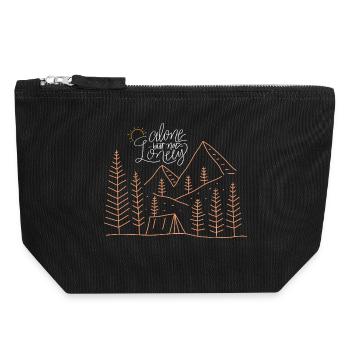 Lonely camping adventure - Canvas Zip Pouch 18 x 19 cm - black - Front