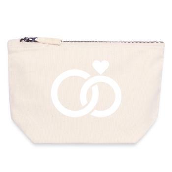 Wedding, Engagement, Wedding Celebration - Canvas Zip Pouch 18 x 19 cm - nature - Front