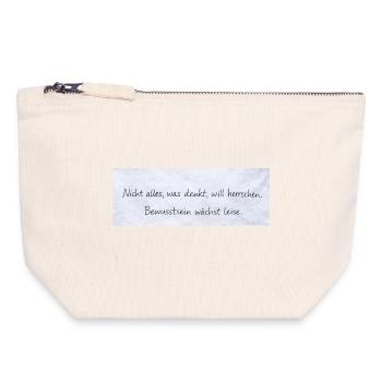 Consciousness Grows Quietly Quote - Canvas Zip Pouch 18 x 19 cm - nature - Front
