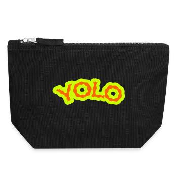 YOLO - Neon PsyPop Retro - Canvas Reißverschluss-Täschchen (18 x 19 cm) - Schwarz - Vorne