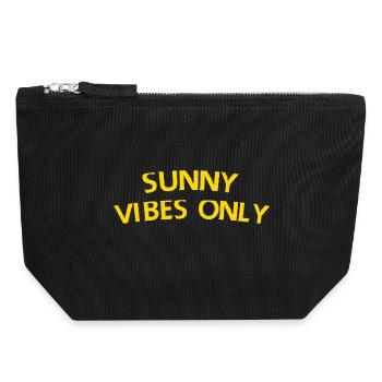 Nur sonnige Vibes - Canvas Reißverschluss-Täschchen (18 x 19 cm) - Schwarz - Vorne
