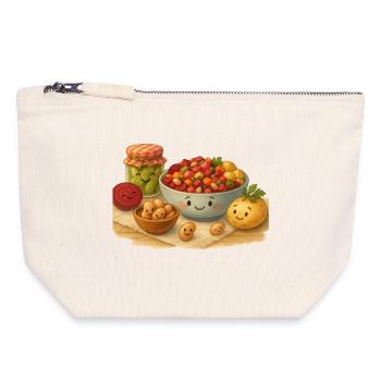 Salade de vinaigrette - Pochette zippée en toile 18 x 19 cm - blanc naturel - Devant