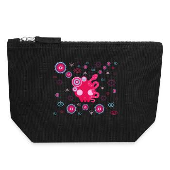 Pink Tentacle Eyes - Canvas Zip Pouch 18 x 19 cm - black - Front