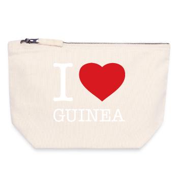 J’ADORE LA GUINÉE - Pochette zippée en toile 18 x 19 cm - blanc naturel - Devant