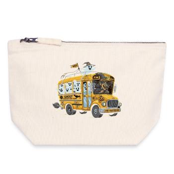 Spuk-Geisterbus Halloween-Design - Canvas Reißverschluss-Täschchen (18 x 19 cm) - Naturweiß - Vorne