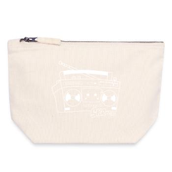 GDR Radio Recorder Cassette Recorder Ostalgie 80s - Canvas Zip Pouch 18 x 19 cm - nature - Front